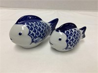 Two Blue and White Porcelain Fish