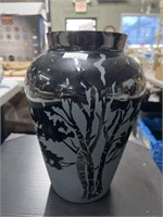 Signed acid etched vase