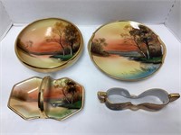 Four Noritake Hand Painted Serving Pieces
