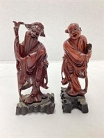 Two Carved Rosewood Figures