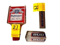 3 - Bud Light, Bud and Budweiser Beer Taps
