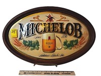 Michelob Oval Sign (Crack in plastic cover)
