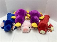 5 Ty Beanie Buddies - Patti (2), Peanut, Squealer,