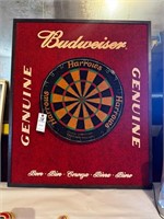 Genuine Budweiser Dart Board 31"W x 37" H