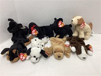 Eight Ty Beanie Babies Dogs