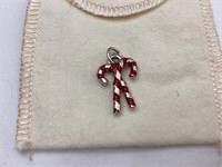 James Avery Crossed Candy Canes Sterling Charm