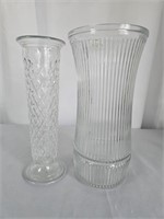 8" AND 8.5" GLASS VASES