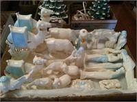 22 PC CERAMIC NATIVITY SCENE,