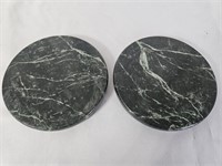TWO 4" MARBLE COASTERS