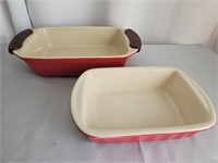 2 QUART 10.5"X7" RED CASSEROLE DISH WITH