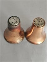 MCM COPPER SALT AND PEPPER SHAKERS 3"X1.25"