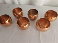6 COPPER PUNCH CUPS 3"X3"