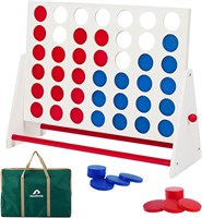 $40  ApudArmis Wooden 4-in-a Row Game with Bag
