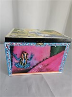 8"X6.5"X6" WOODEN ART COLLAGE BOX BY HOLLY ENGLISH