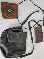 ONE SMALL 6"X5.5" SATCHEL, ONE 10"X10" PURSE,