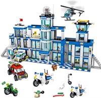 $99  Police Station Building Blocks Set  Blue