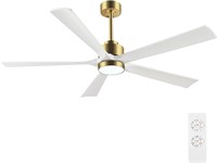 $290  60 Ceiling Fan  Gold Finish  White Blade