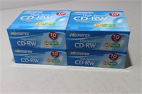 Lot of 4 10 Packs of Memorex CD-RW