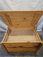20"X21"X31.5"  HAND MADE WOODEN CHEST WITH TRAY