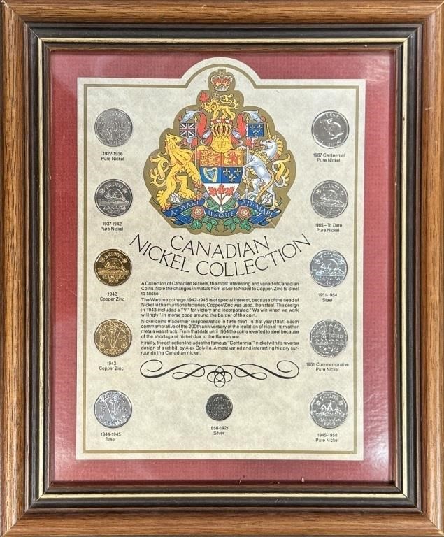 CANADIAN NICKEL COLLECTION - FRAMED