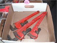 (3) Large Pipe Wrenches