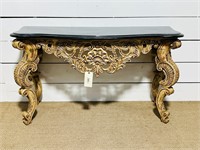 Ornate Entry Table w /Faux Marble Top