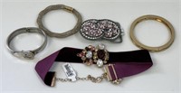 NEW WHEATON BELT BUCKLE & CHOKER AND 3 BRACELETS