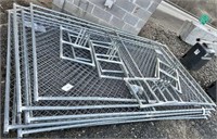 (7) Cyclone Fence Panels & (8) Bases