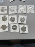 10 Kennedy halves 1776-1976