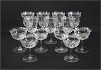 1900 13 Baccarat LAFAYETTE Etched Crystal Glasses