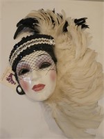 STUNNING 7" CLAY ART MASK, 17" FROM TOP OF