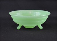 1935 Fenton Line 100 Jade Glass 3-Toed Footed Bowl