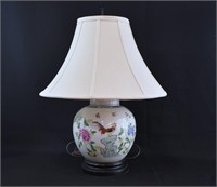 Chinese Porcelain ROOSTER Ginger Jar Table Lamp