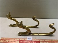 LOVELY PAIR OF SOLID BRASS  GOOSE WALL HOOKS