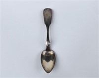 1843 ISAAC DIXON PHILA Coin Silver Oval Soup Spoon