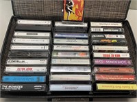 GREAT LOT OF VINTAGE ROCK AND ROLL TAPES WITH CASE