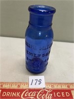 COLBALT BLUE BROMO-SELTZER DRUG CO GLASS BOTTLE