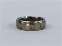 Titanium & Diamond (tested) Mens Wedding Band Ring