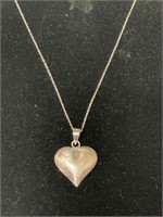 STERLING SILVER CHAIN AND HEART CHARM