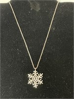 STERLING SILVER NECKLACE AND SNOWFLAKE