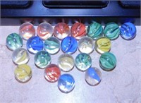 22 cats eye glass marbles - Magnetic Easter dart