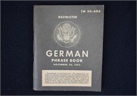 1943 WWII US War Department GERMAN PHRASE BOOK