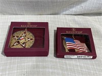 Vintage Baldwin TEXAS & American Flag Ornaments