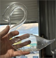 Glass Swan Bud Vase