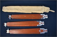 Set of 3 Mahogany Travelling Easels in Canvas Bag