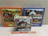 THREE 1000 PCS PUZZLES