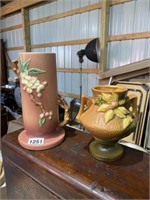 2pc Roseville pottery vases