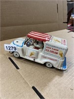 Vintage Tin toy ice cream truck bump go