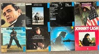 GREAT LOT OF 8 VINTAGE JOHNNY CASH LPS