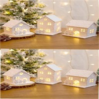 NEW $44 6PK LED Light Up Mini Christmas Houses